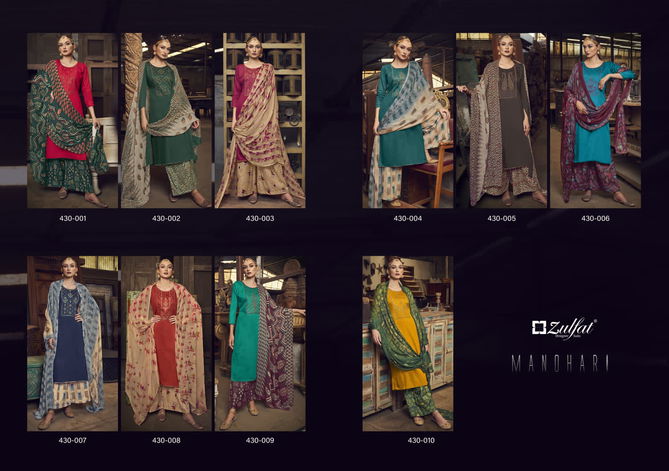 Zulfat Manohari Fancy Designer Wear Wholesale Cotton Dress Material Catalog